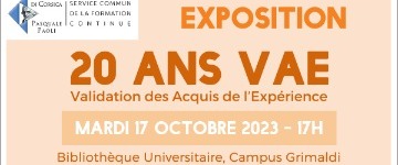 20 ans de VAE à l\'Università di Corsica